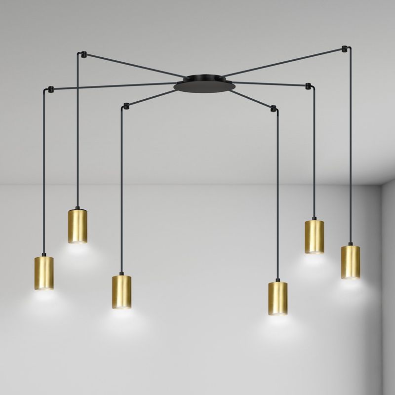 Emibig Lighting Taklampa TRAKER 6 BL/GULD