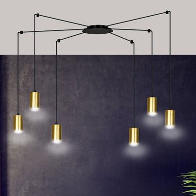 Emibig Lighting Taklampa TRAKER 6 BL/GULD