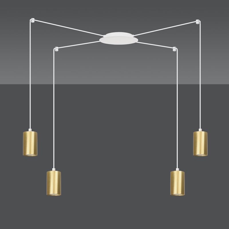 Emibig Lighting Taklampa TRAKER 4 VIT/GULD