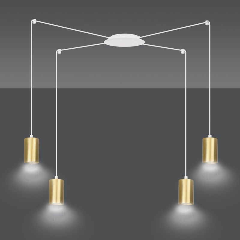 Emibig Lighting Taklampa TRAKER 4 VIT/GULD