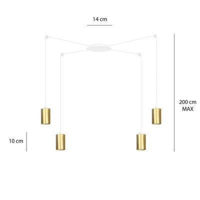 Emibig Lighting Taklampa TRAKER 4 VIT/GULD