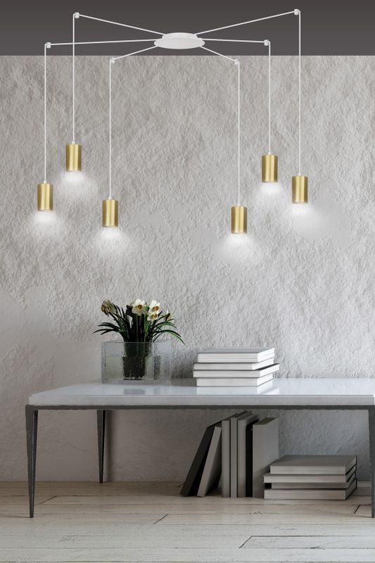 Emibig Lighting TRAKER 6 VIT/GULD