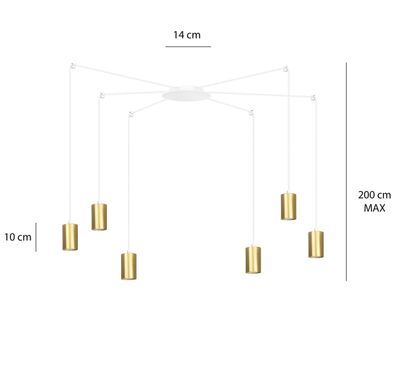 Emibig Lighting TRAKER 6 VIT/GULD