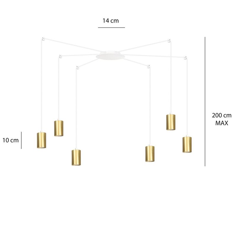 Emibig Lighting TRAKER 6 VIT/GULD