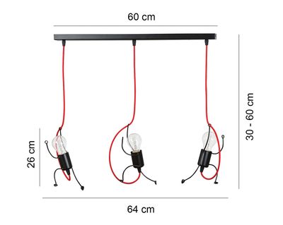 Emibig Lighting Taklampa BOBI 3 SVART