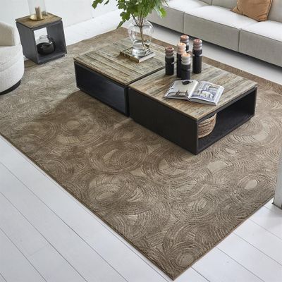 Riviera Maison Delfina matta 230x160 cm mullvadsbrun