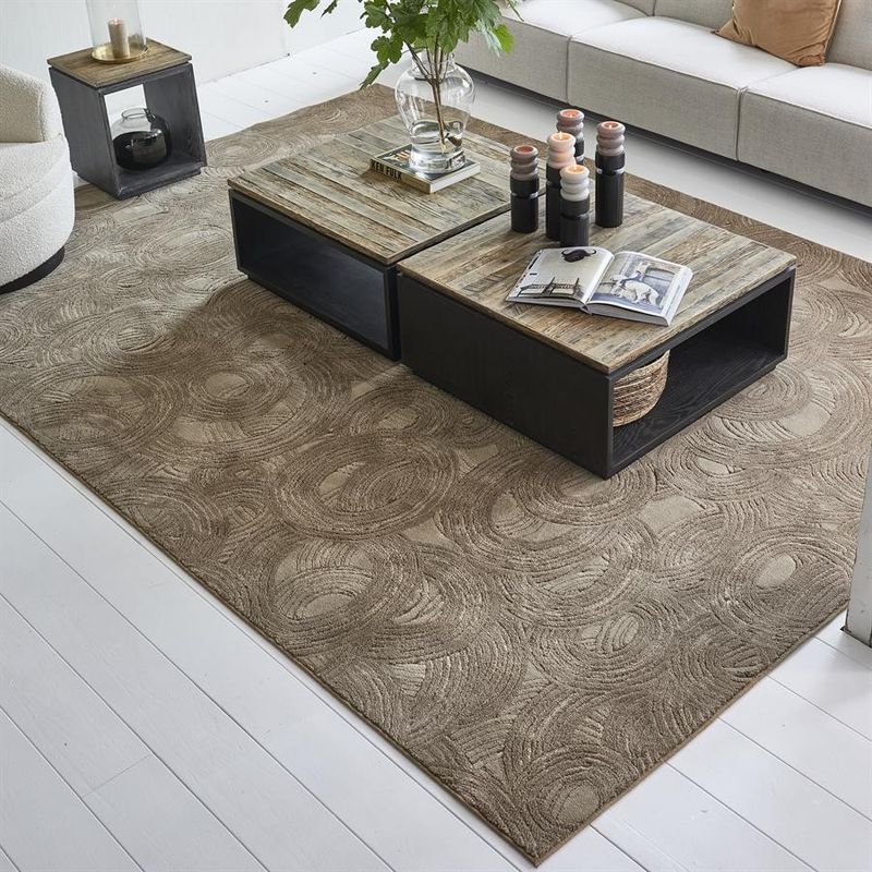 Riviera Maison Delfina matta 230x160 cm mullvadsbrun
