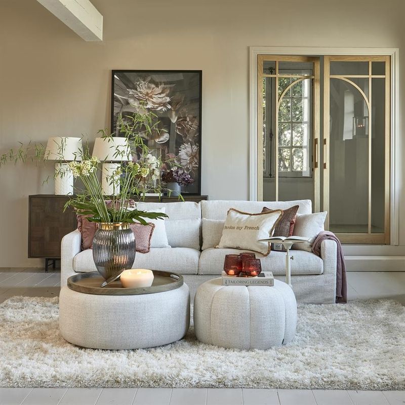 Riviera Maison Babylon soffbord med bricka vit