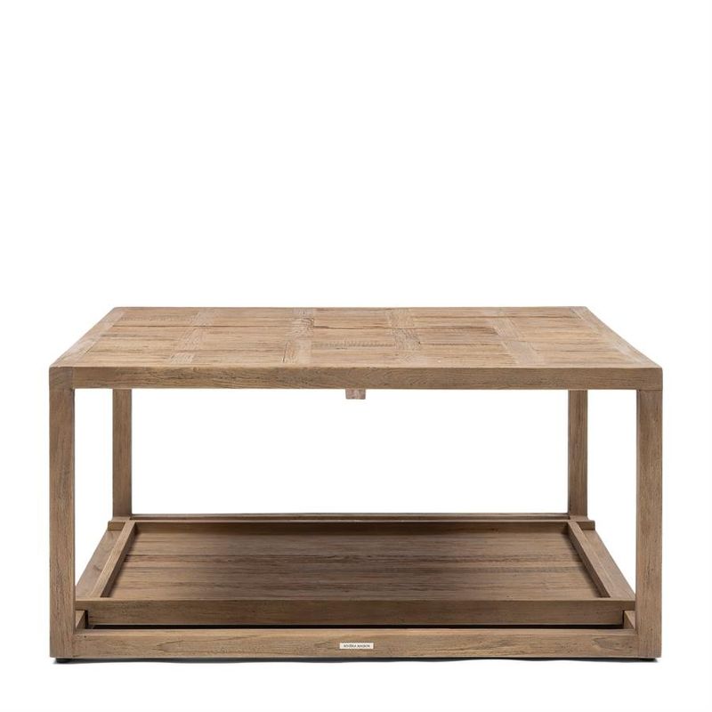 Riviera Maison Fraser Island soffbord 90x90 cm brun