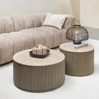Riviera Maison Villanova soffbord 80 cm beige