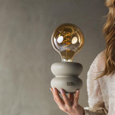 Riviera Maison Finley bordslampa linnefärgad