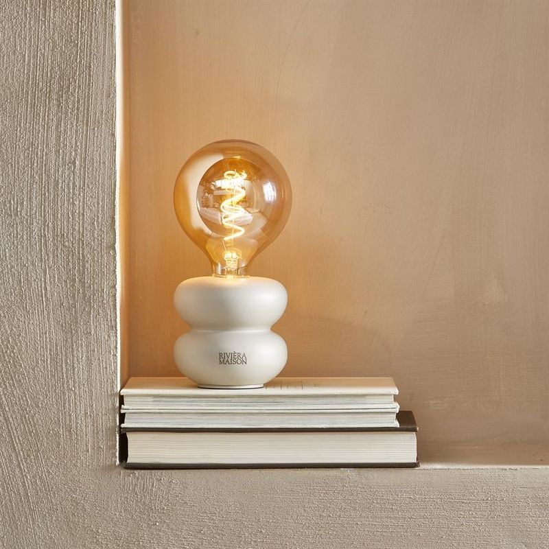 Riviera Maison Finley bordslampa linnefärgad