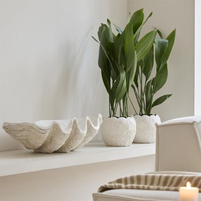 Riviera Maison Shell kruka vit