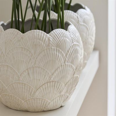 Riviera Maison Shell kruka vit