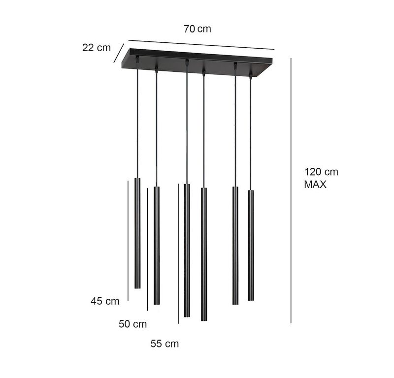 Emibig Lighting Taklampa SELTER 6 SVART