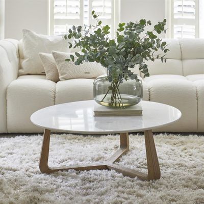 Riviera Maison Casone soffbord 90 cm benvit