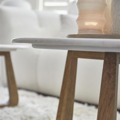 Riviera Maison Casone soffbord 90 cm benvit