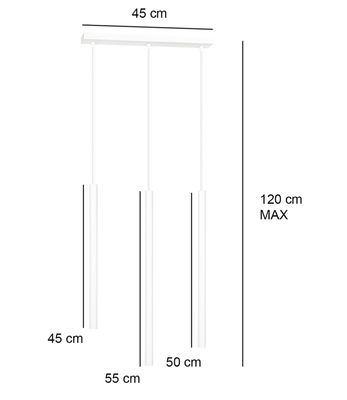 Emibig Lighting Taklampa SELTER 3 VIT