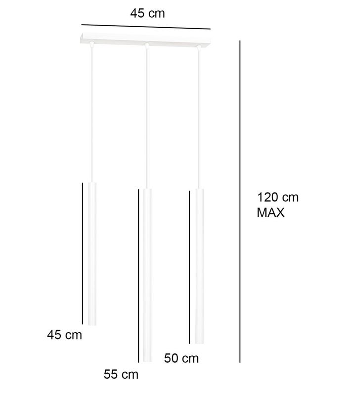 Emibig Lighting Taklampa SELTER 3 VIT