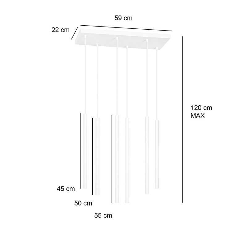 Emibig Lighting Taklampa SELTER 6 VIT