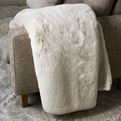 Riviera Maison Heather pläd 180x130 cm benvit