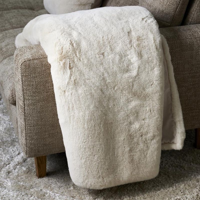 Riviera Maison Heather pläd 180x130 cm benvit