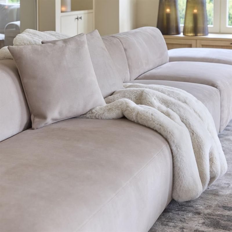 Riviera Maison Heather pläd 180x130 cm benvit