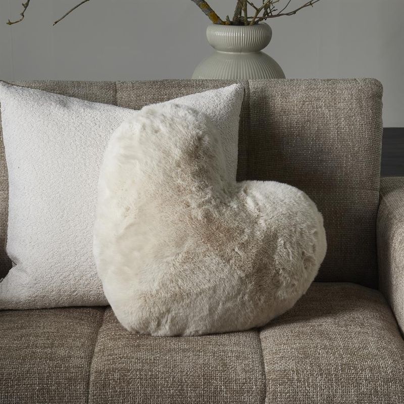 Riviera Maison Heather Heart prydnadskudde benvit