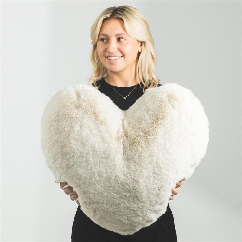 Riviera Maison Heather Heart prydnadskudde benvit