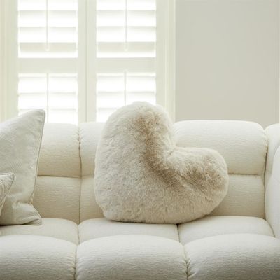 Riviera Maison Heather Heart prydnadskudde benvit