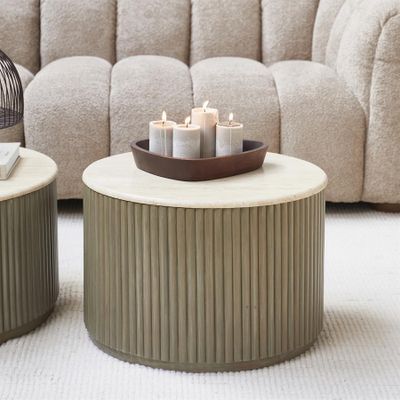 Riviera Maison Villanova soffbord 60 cm beige