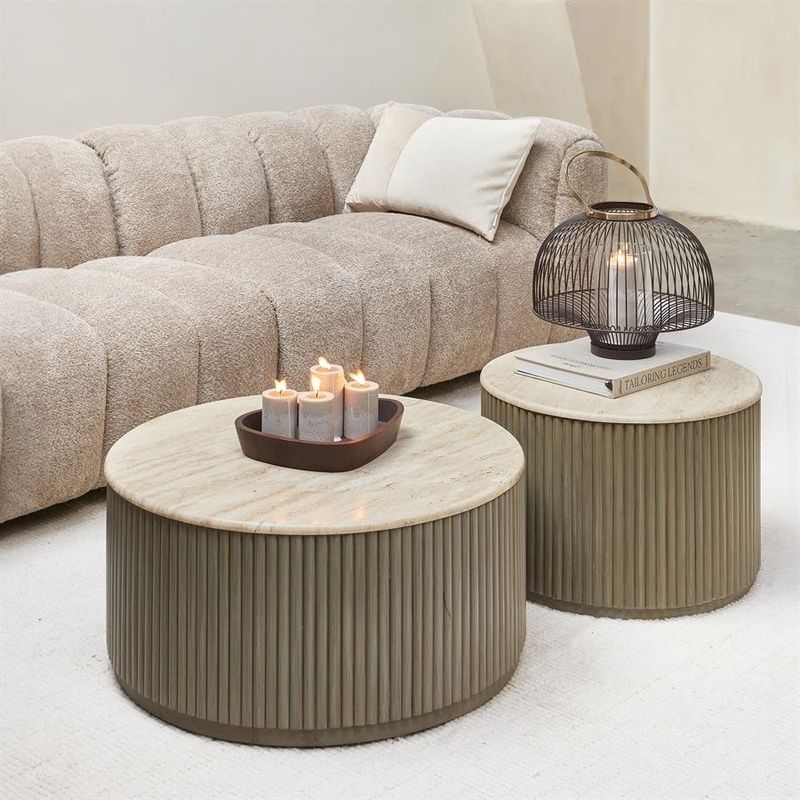 Riviera Maison Villanova soffbord 60 cm beige