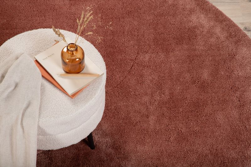 Venture Home Undra Rund Matta i Rost-Rosa