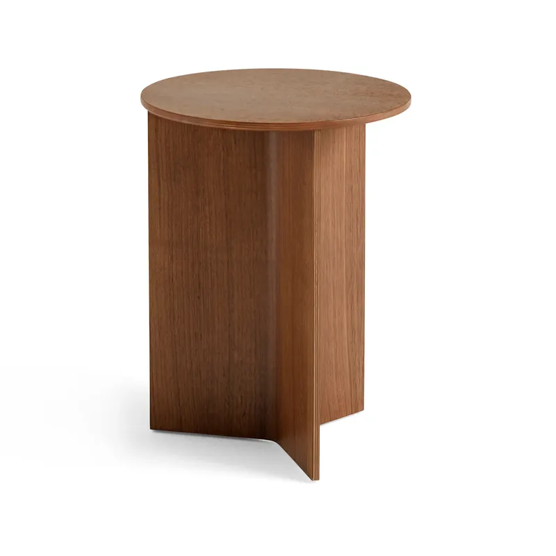HAY Slit high sidobord Lacquered walnut, Ø35 cm
