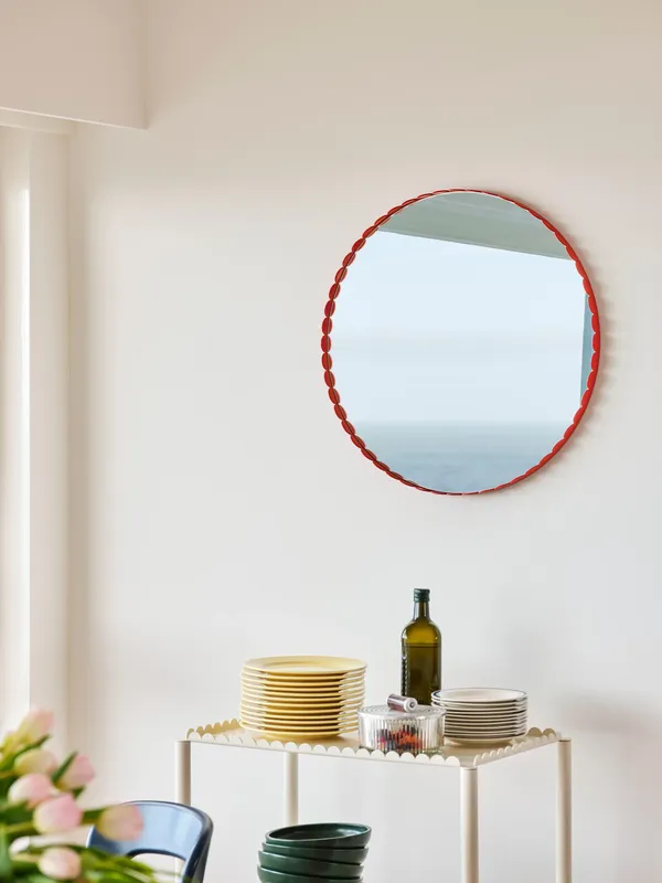 HAY Arcs Mirror spegel Red, rund