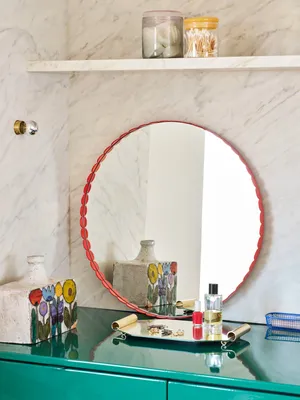 HAY Arcs Mirror spegel Red, rund
