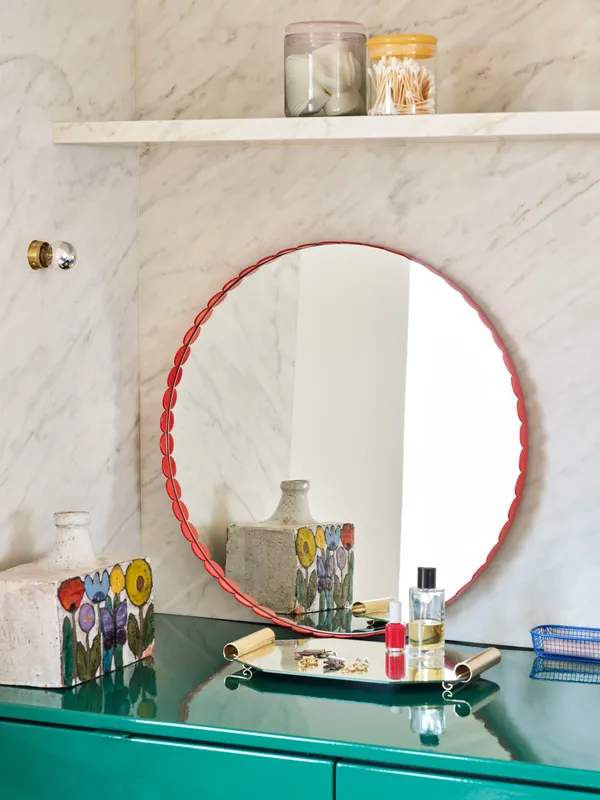 HAY Arcs Mirror spegel Red, rund