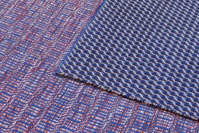 HAY Channel matta Blue/White, 140x200 cm