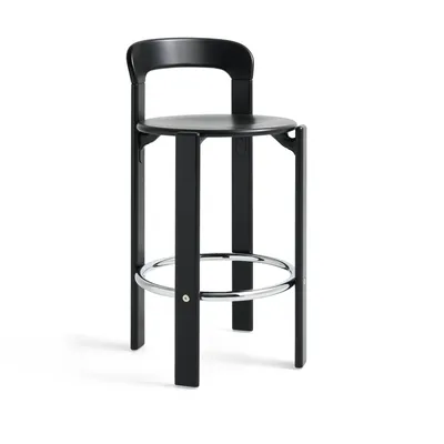 HAY Rey Low barstol lackad Deep black, 65 cm