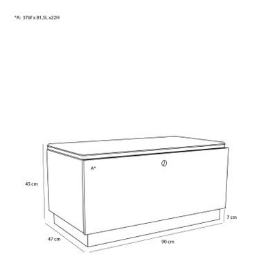 Hübsch Alcove Bänk Ljusgrå 90x47xh45cm