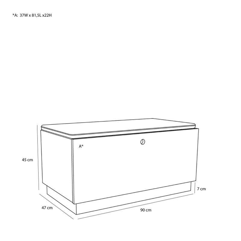 Hübsch Alcove Bänk Ljusgrå 90x47xh45cm