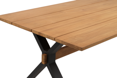 Brafab Mark Matbord 95x230 cm Svart/Teak