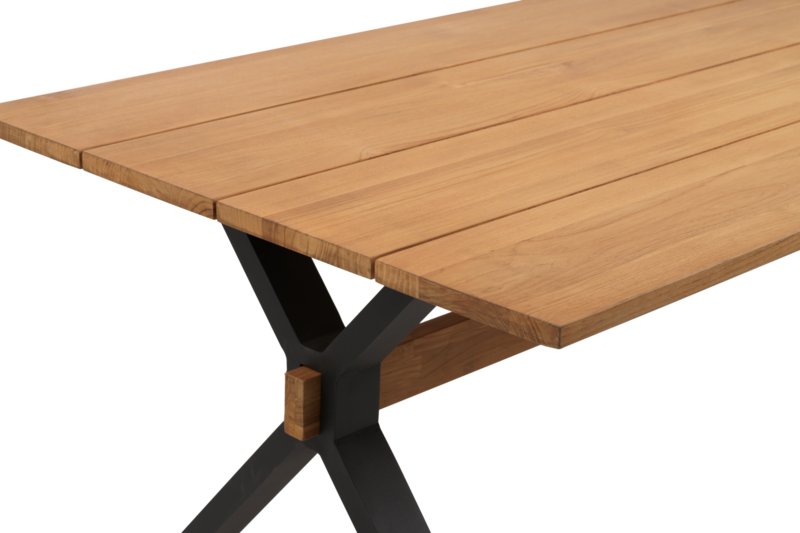 Brafab Mark Matbord 95x230 cm Svart/Teak