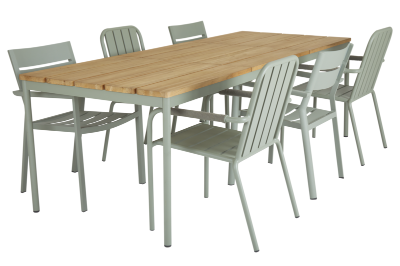 Brafab Nox matbord 90x240 cm grönt/teak