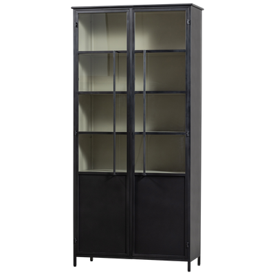 WOOOD EXHIBIT XL vitrinskåp med 2 dörrar i metall - svart