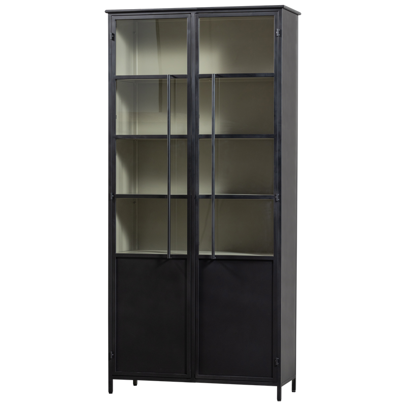 WOOOD EXHIBIT XL vitrinskåp med 2 dörrar i metall - svart