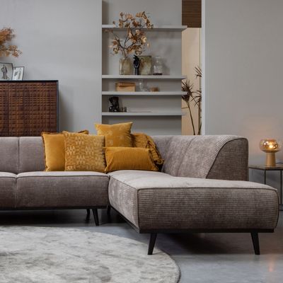 WOOOD Statement Hörnsoffa Höger Ribbad i Mullvad