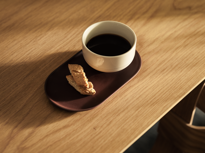 Design House Stockholm Sand Secret Oval Tallrik Röd 20 cm