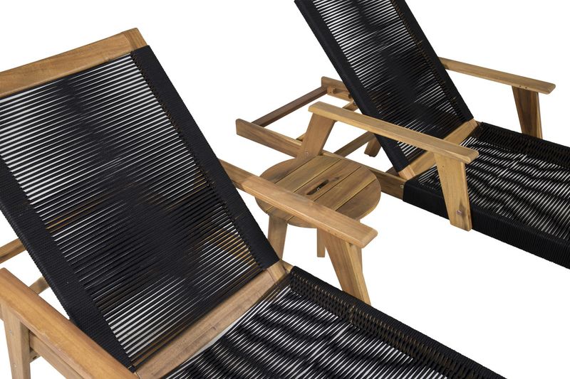 Venture Home Chania & Little John Sidobord ⌀40 Natur + Solstolar