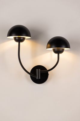 Vägglampa Lyckorna - Dubbel Svart Järn